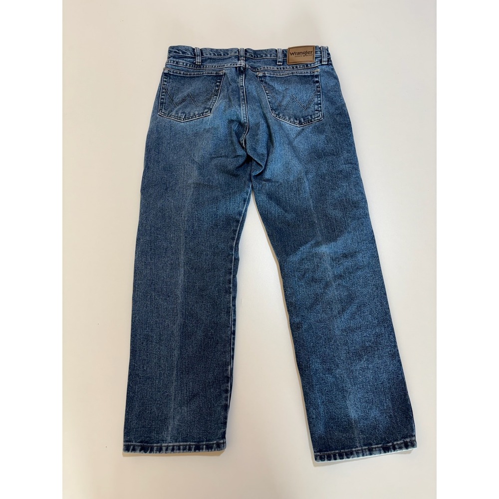 Wrangler Mens Rugged Wear Relaxed Straight Leg Blue Jeans 34x30 - Picture 2 of 5